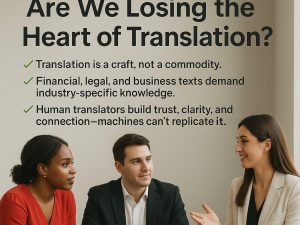 Human Translation Still Matters in Finance and Law